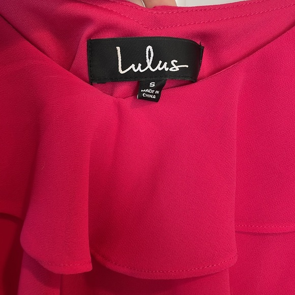 lulus hot pink ruffle mini dress - Picture 2 of 3